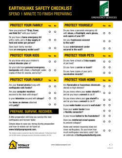 Earthquake Safety Checklist (English)