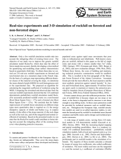 Real-size experiments and 3-D simulation of rockfall on
