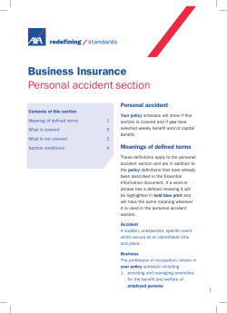 Business Insurance Personal accident section