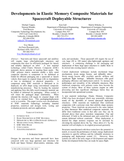 Developments in Elastic Memory Composite Materials - ESA