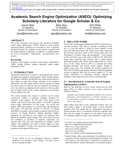 Academic Search Engine Optimization
