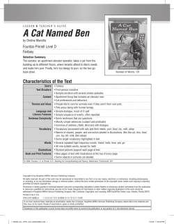 A Cat Named Ben - Houghton Mifflin Harcourt