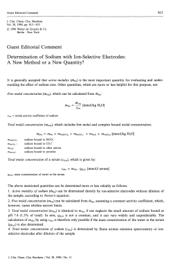 Guest Editorial Comment Determination of Sodium with Ion