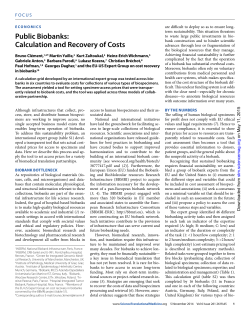 Public Biobanks: Calculation and Recovery of Costs