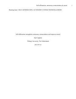 110712 Self-affirmation, autonomy