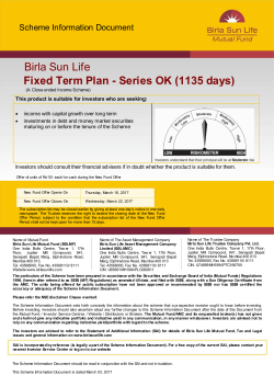 SID - Birla Sun Life Fixed Term Plan