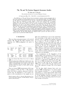 39K, 40K and 41K Nuclear Magnetic Resonance Studies