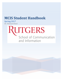 MCIS Student Handbook - School of Communication and Information