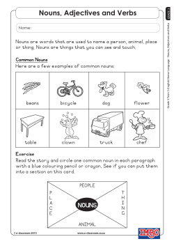 Nouns, Adjectives and Verbs - E