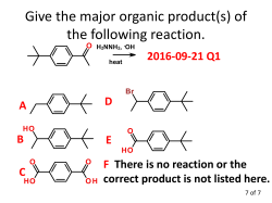 Give the major organic product(s) of the following reaction.