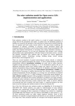 The solar radiation model for Open source GIS