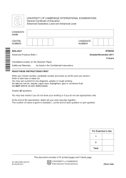 UNIVERSITY OF CAMBRIDGE INTERNATIONAL EXAMINATIONS