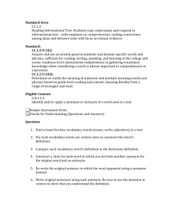 Standard Area: CC.1.2: Reading Informational Text: Students read