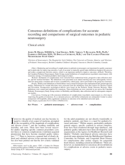Consensus definitions of complications for accurate recording and