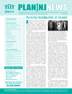 PLAN/NJ Fall 2014 newsletter