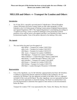 MILLER and Others -v- Transport for London and