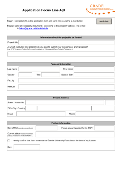 Application Focus Line A|B - Goethe University Frankfurt