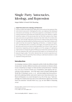 Different kinds of autocracies - Open Journal Systems at Lund