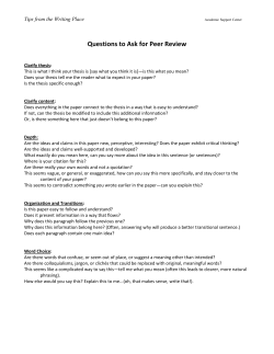 Questions to Ask for Peer Review