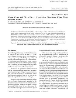 Clean Water and Clean Energy Production: Simulation Using Finite