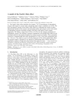 A model of the Earth`s Dole effect