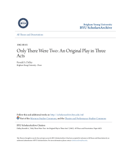 Only There Were Two: An Original Play in Three Acts