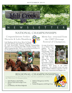 N E W S L E T T E R - Mill Creek Equestrian Center