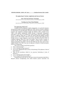 Re-engineering in Tourism - Celal Bayar &Uuml;niversitesi