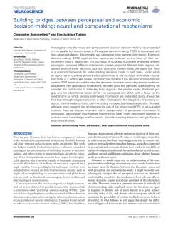 Building bridges between perceptual and economic decision