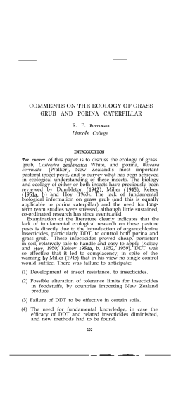 Comments on the ecology of grass grub and porina caterpillar