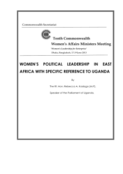 women`s political leadership in east africa with specific reference to