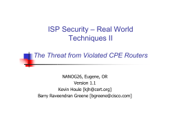 ISP Security &ndash; Real World Techniques II