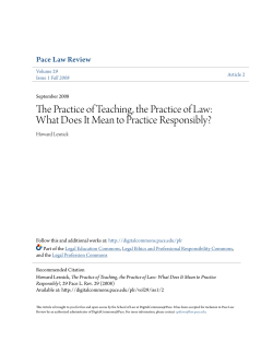 The Practice of Teaching, the Practice of Law: What Does It Mean to