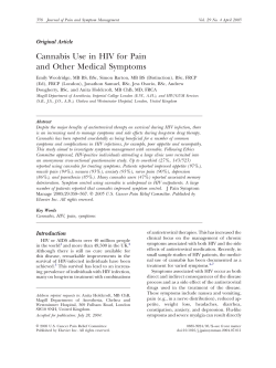 Cannabis Use in HIV for Pain and Other Medical Symptoms