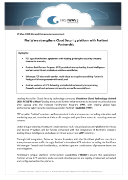 FirstWave strengthens Cloud Security platform with Fortinet