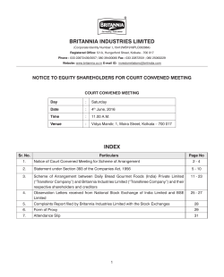 BRITANNIA INDUSTRIES LIMITED INDEX