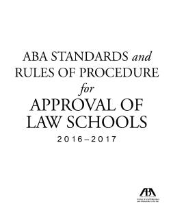 ABA Standards and Rules of Procedure for Approval of Law Schools
