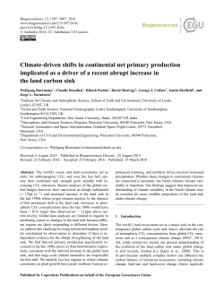 Climate-driven shifts in continental net primary