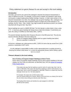 Policy statement on genre thesauri to use and accept