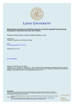 Mathematical modeling and statistical analysis of calcium