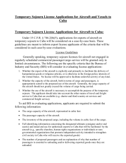 Temporary Sojourn License Applications for Aircraft and