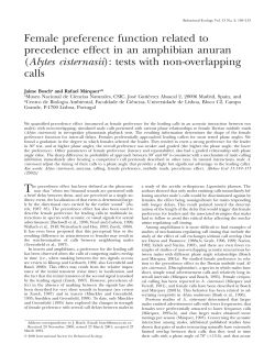 Female preference function related to precedence effect in an