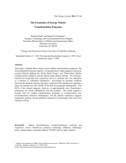 The Economics of Energy Market Transformation
