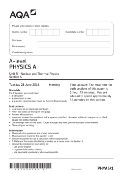 A-level Physics A Question paper Unit 05 - Section 1 Nuclear