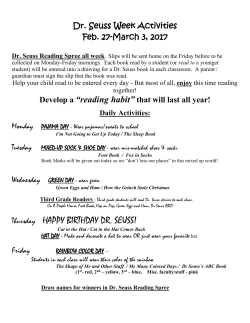 Dr Seuss Week Activities