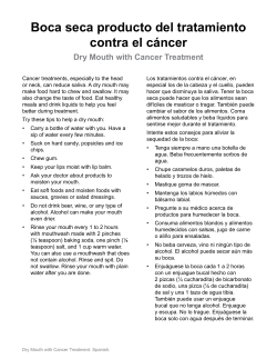 Dry Mouth with Cancer Treatment - Spanish