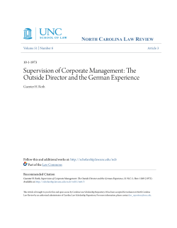 Supervision of Corporate Management: The Outside Director and