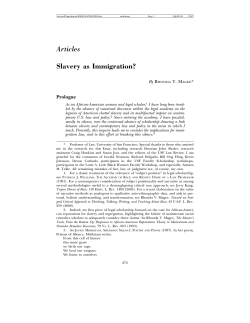 Slavery as Immigration? - USF Scholarship Repository