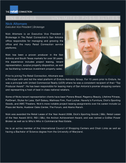 ONE FOCUS. UNLIMITED POSSIBILITIES. Nick Altomare