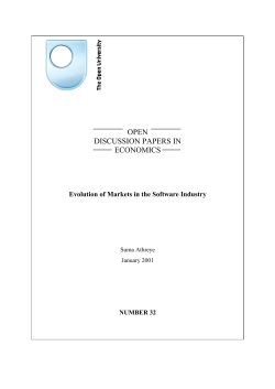 Evolution of Markets in the Software Industry